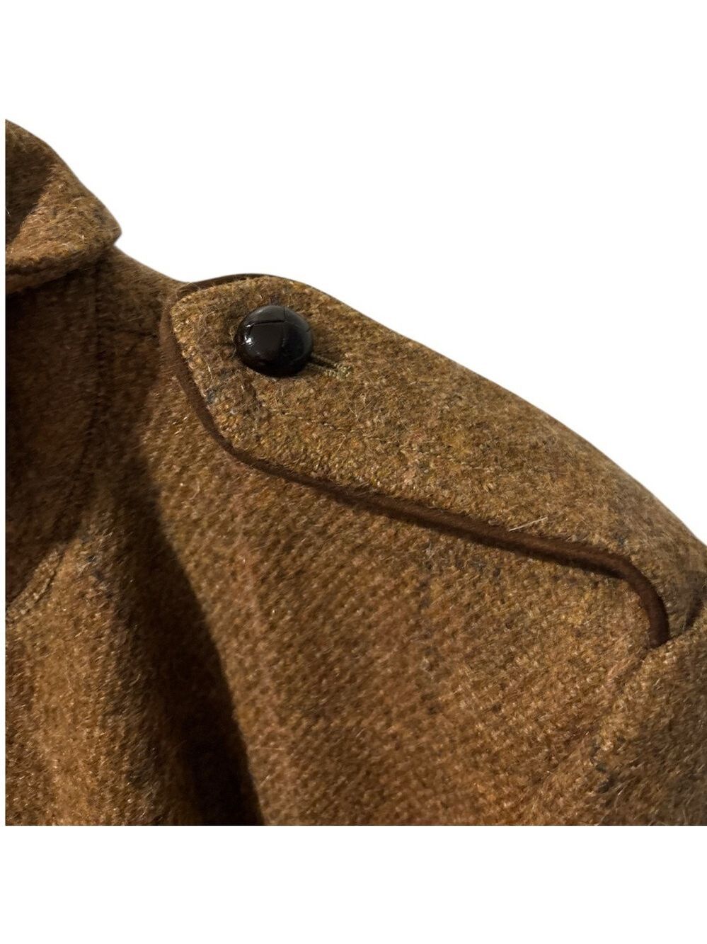 VTG HERMAN PHILLIPS WOOL TAN PLAID ECLECTIC GRANDPA DBL BREASTED TRENCH COAT 40 - Picture 7 of 17